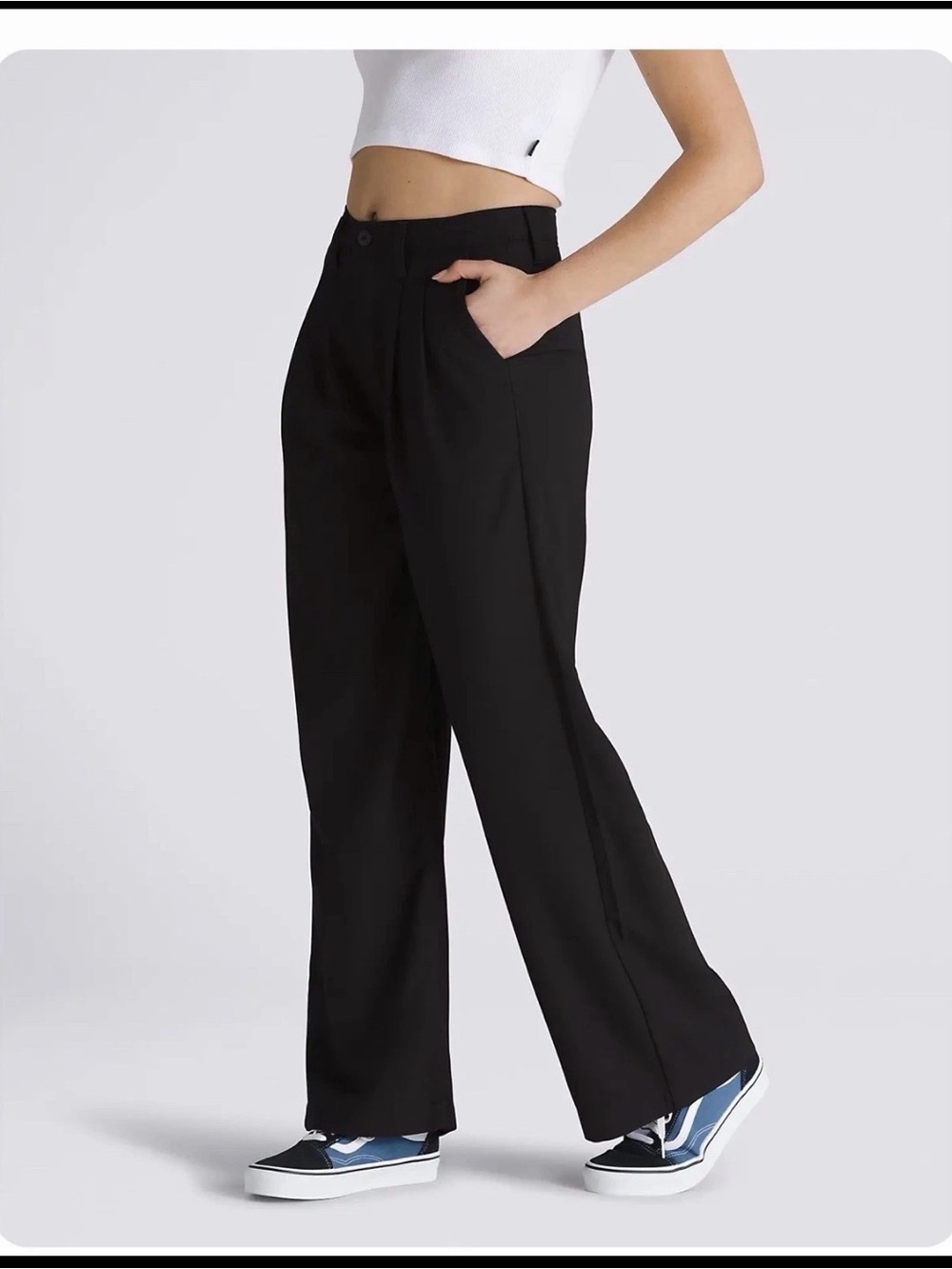 VANS Women Alder Relaxed Wide Fit Trouser Pants Size 30